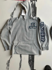 ACID WASH LOGO HOODIE GREY